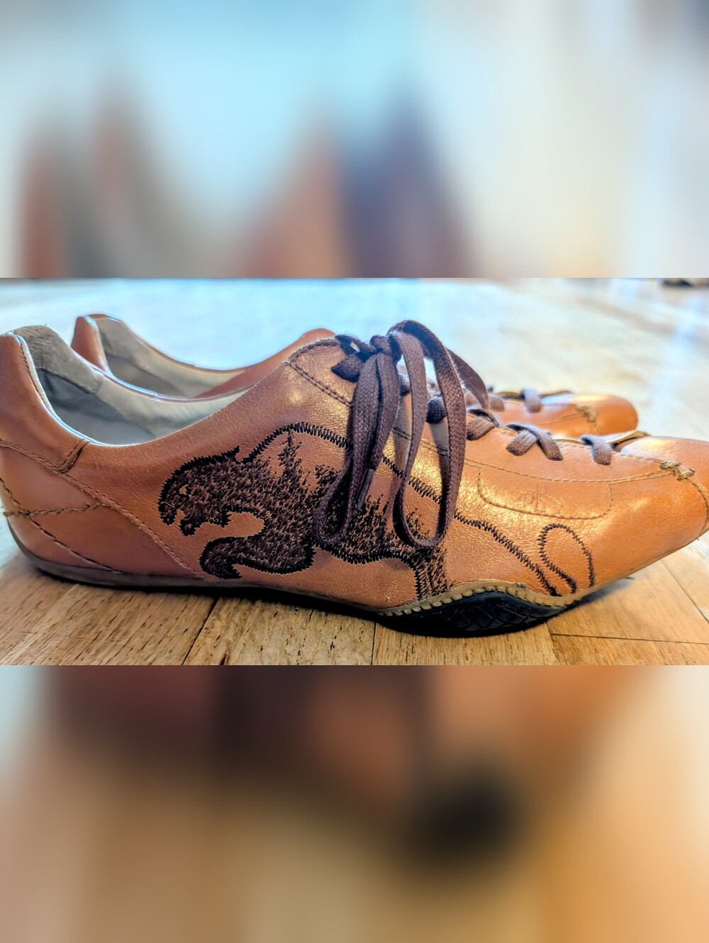 Vintage Puma Rudolph Dasller brown leather shoes Women's US 8